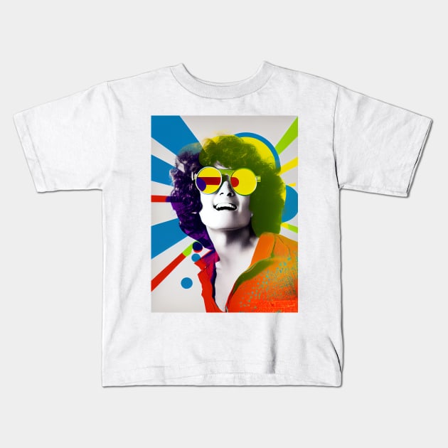 Vintage pop art style portrait of man in glasses Kids T-Shirt by loucaski